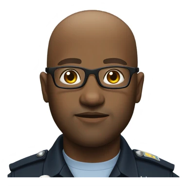 Black bald man with glasses police  sticker