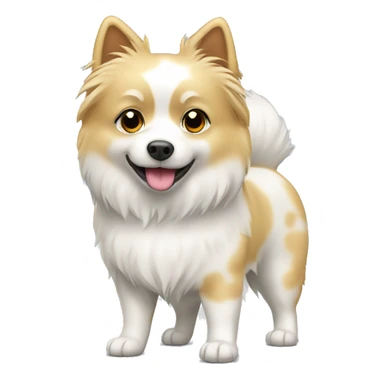 White and blonde spots spitz standing  sticker