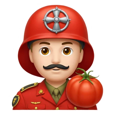 Eine Tomate mit Gesicht als Panzerkommandant sticker