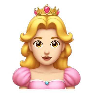 princess peach mixed with a peach sticker