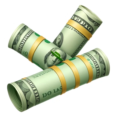 Money that is like a tube One dollar sticker