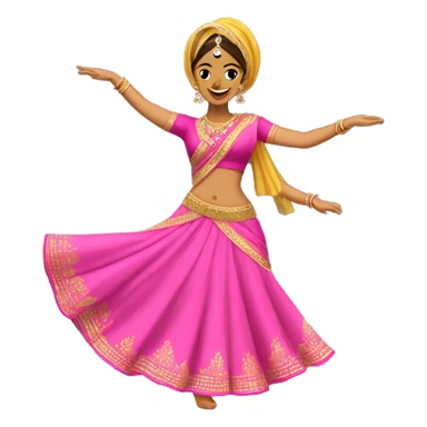 female bhangra dancer in  pink lengha  sticker