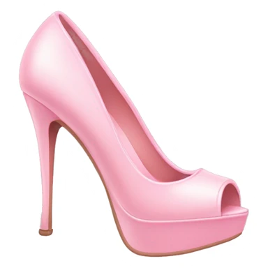 Baby pink heels with a  ྀིྀི  sticker