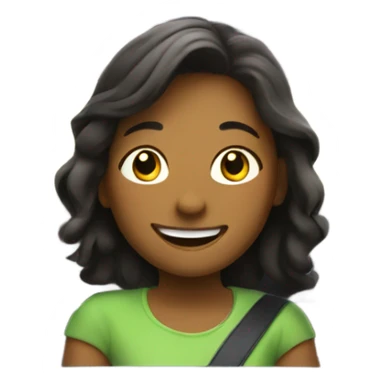 happy girl in car interior sticker