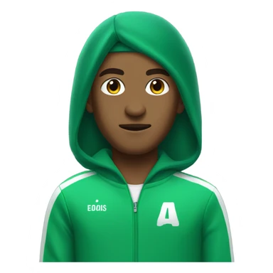Squid game player in Long hair and green track suit sticker