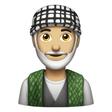 iranian man with Keffiyeh sticker