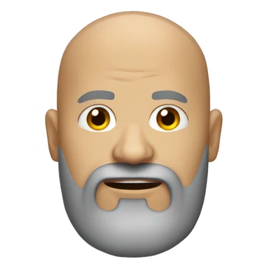 scary bald man with beard sticker