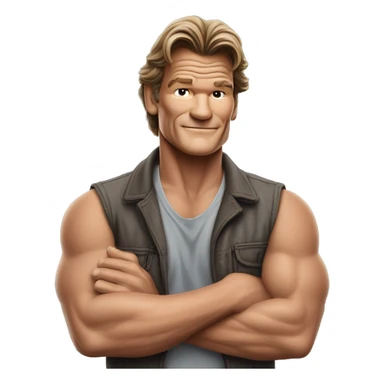 Patrick Swayze standing there with his arms crossed ￼ sticker