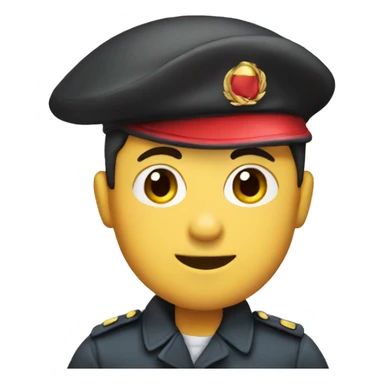 emoji with a red beret saluting sticker