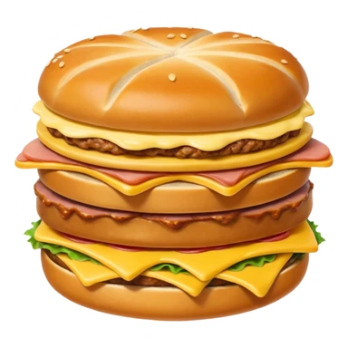 small emoji icon of Leberkäse sandwich, thick slice of meatloaf in round white lightly floured bun, dab of mustard, simple friendly sticker