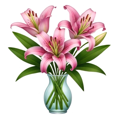 pink lily flower bouquet  sticker