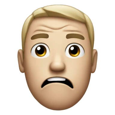 Create a regular iPhone emoji with a frustrated face  sticker