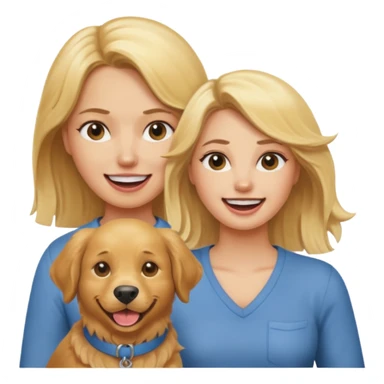 angry blonde women and happy dog sticker