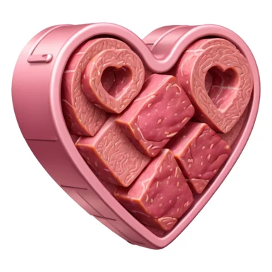 Heart emoji made of spam meat sticker