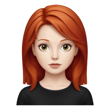 Lee Purcell with red hair, black outfit sticker