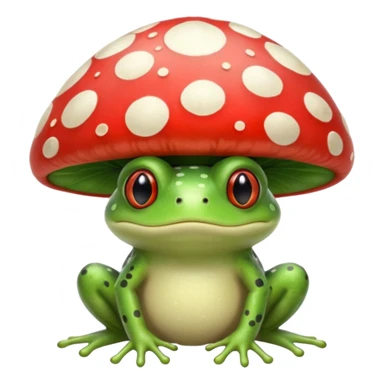 frog wearing a mushroom hat sticker