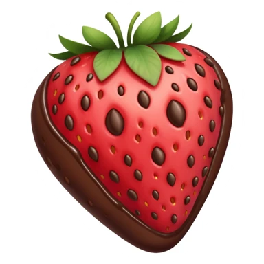 strawberry halfway covered in chocolate sticker