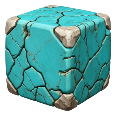 american-turqoise-intricate-stone-age-rocky-cube-shaped sticker