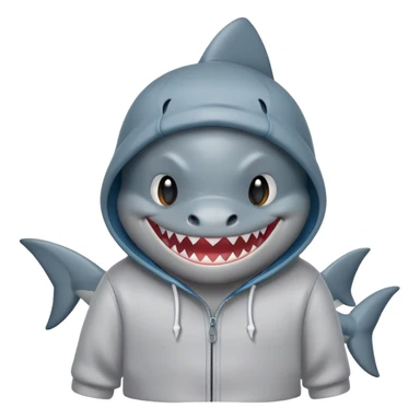 shark winking with hoodie sticker