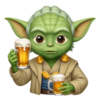 Yoda avec une bierre sticker
