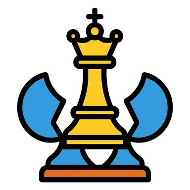 chess pawn splitting open to reveal a queen chess piece inside, dramatic and eye-catching, icon-friendly sticker