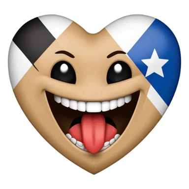 Blue white HSV Emoji bites black St. pauli flag with Rhombus  sticker