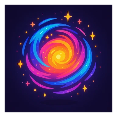 a swirling aura orb with sparkles, vibrant, cartoon style sticker