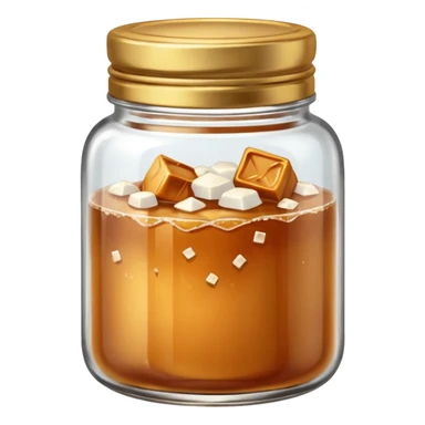 Salted caramel jar with small peaces of salt and without face emoji  sticker