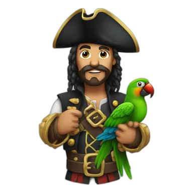 pirate with a parrot on his shoulder sticker