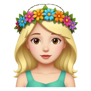 girl with flower crown sticker
