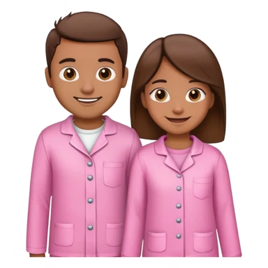 two brown friends pink pajamas  sticker