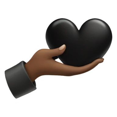 Heart hands with black heart sticker