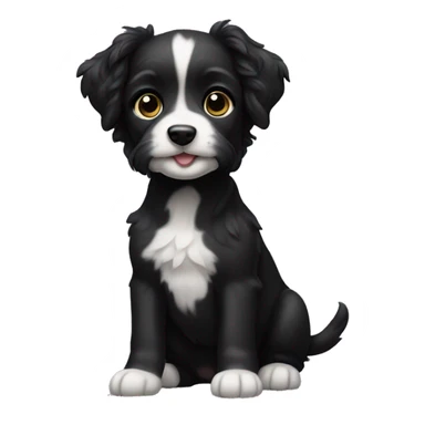 Fully Black Havaneser dog puppy  sticker
