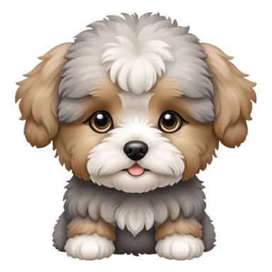 Grey  cute maltipoo puppy sticker