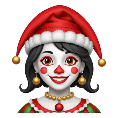 Jester female, black and white sticker