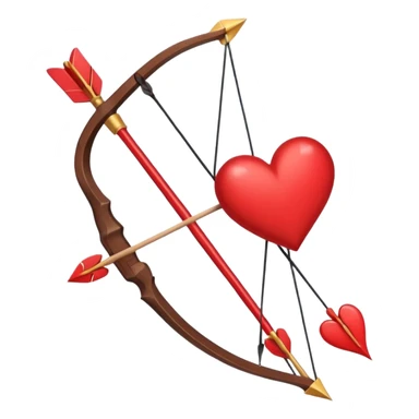 red bow and arrow with hearts sticker