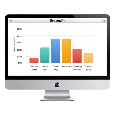 computer screen displaying a single presentation slide with a title line and a chart  sticker