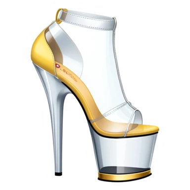 clear platform heel, pole dancing heel, pleaser, bootie sticker