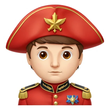 tomato wearing Napoleon Bonaparte's bicorne hat and military officer uniform sticker
