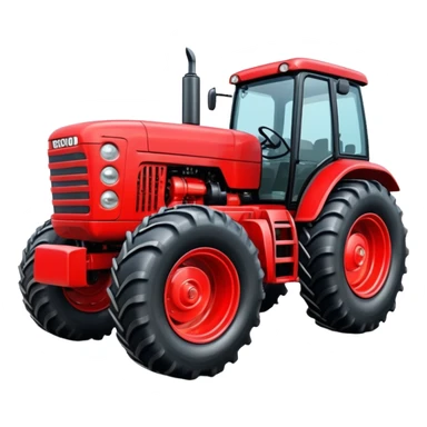 Red powerful Tractor sticker