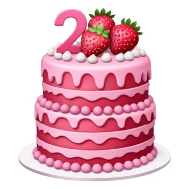 Pink cake with strawberries and the number 27 on top  sticker