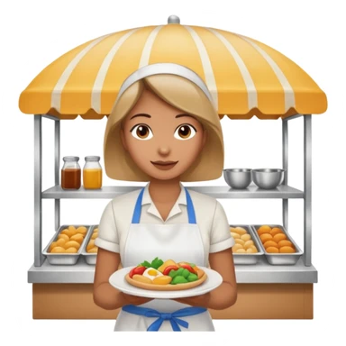 woman in food stall sticker