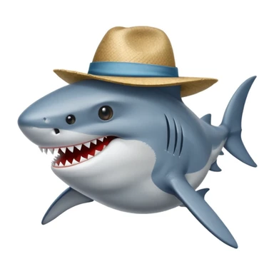 Requin avec un chapeau sticker