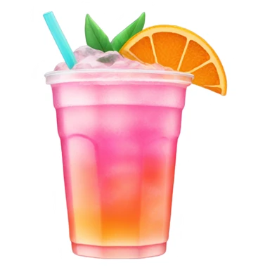 pink and orange tropical iced drink sticker