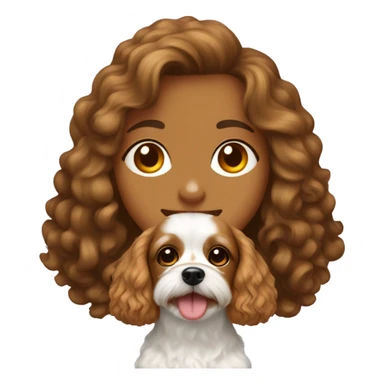 Cavapoo and burnette girl sticker