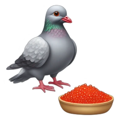 pidgeon with red caviar in hand sticker