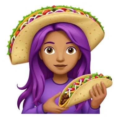 police holding taco with purple long hair sticker