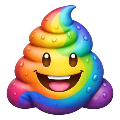 a rainbow poop emoji monster sticker
