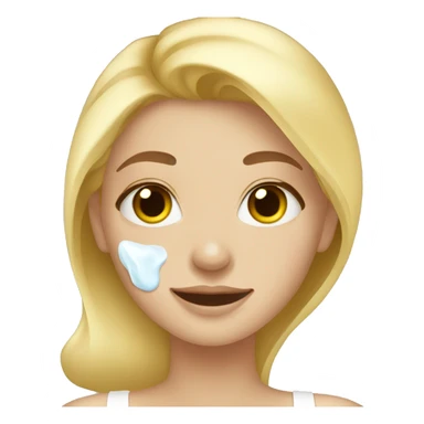 Blonde girl doing skin care sticker