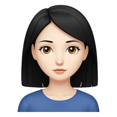 Mulher cabelo preto liso  sticker